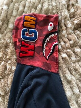 Bape Color Camo Shark Full Zip Hoodie size M